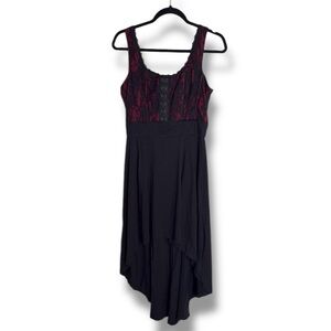 Royal Bones Black and Red High Low Corset Top Dress Size Large Goth Vampire